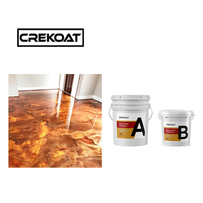 Peinture en béton époxy métallique à haute brillance en cuivre 3 mm 100% solides