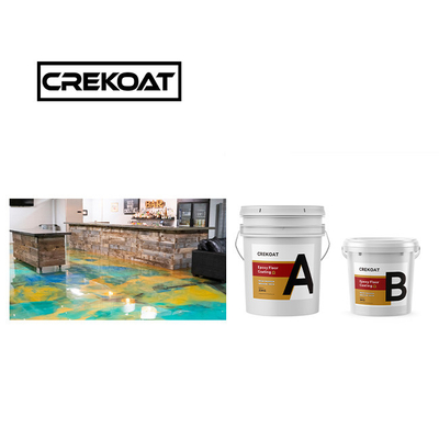 Peinture de sol époxy imperméable à l'eau cristalline 1 mm anti-dérrapage revêtement époxy zéro COV