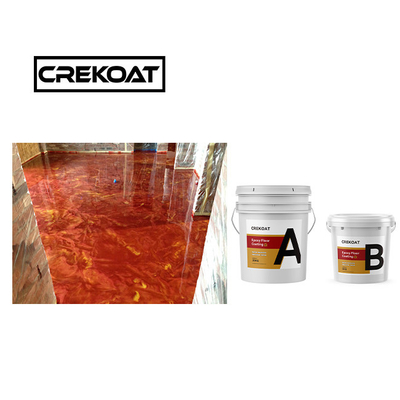 Peinture de sol époxy imperméable à l'eau cristalline 1 mm anti-dérrapage revêtement époxy zéro COV