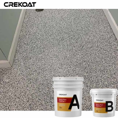 Revêtement de plancher de résine époxyde de polymère avec les flocons colorés par vinyle décoratif