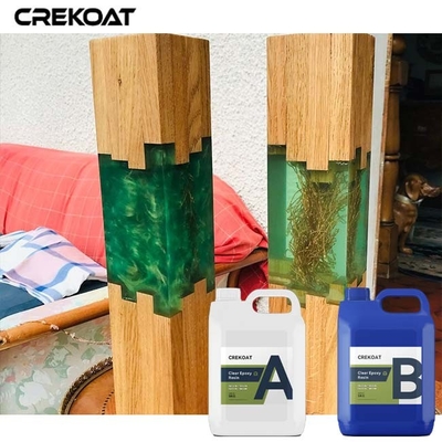 Collage époxy transparent auto-nivelant pour les tables de bois