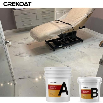 Plancher époxyde métallique de marbre blanc enduisant la mise à niveau inodore à haute brillance d'individu
