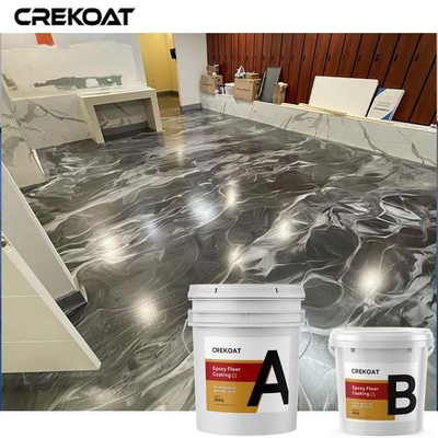 Plancher époxyde métallique résidentiel enduisant le plancher concret décoratif