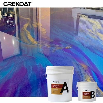 revêtement de sol époxy métallique violet durable pour l'environnement résidentiel et commercial