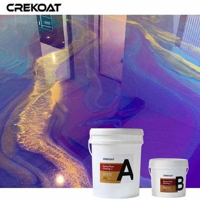 revêtement de sol époxy métallique violet durable pour l'environnement résidentiel et commercial
