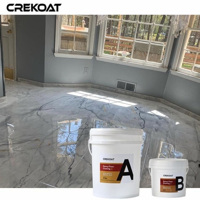 Couche de revêtement de sol époxy métallique blanc à faible odeur Options de texture antidérapante pour la sécurité