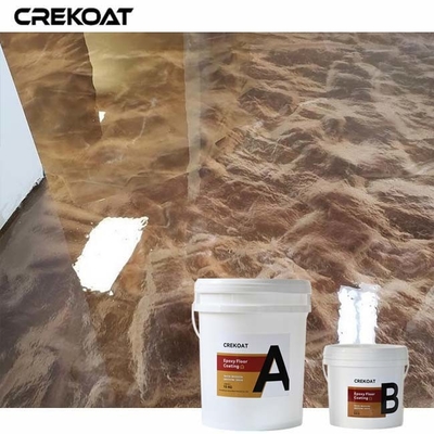 Couche de sol métallique époxy personnalisable créée par des pigments métalliques en résine transparente