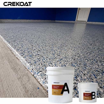Stabilité UV améliorée revêtement de sol époxy avec des flocons pour empêcher la décoloration de la couleur