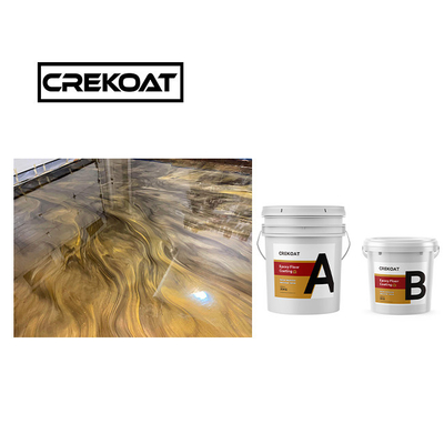 Peinture en béton époxy métallique à haute brillance en cuivre 3 mm 100% solides