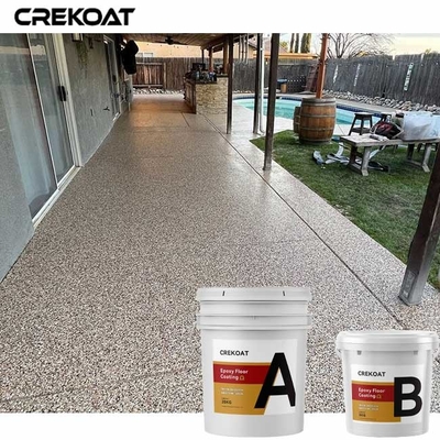 Revêtement époxyde de plancher de flocon de couleur multi avec de la résine époxyde claire à base d'eau