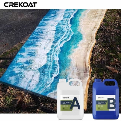 L'art est une couche claire d'époxy pour les comptoirs.