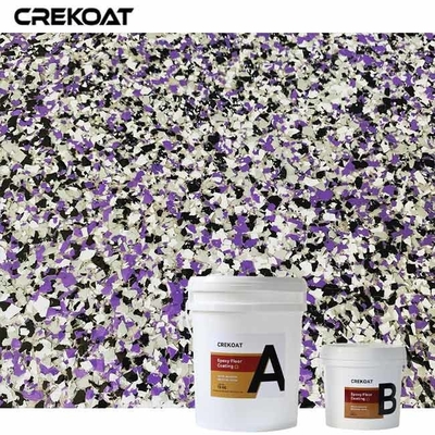 revêtement de sol en époxy en flocons multicouche offrant une stabilité aux UV pour l'intérieur et l'extérieur